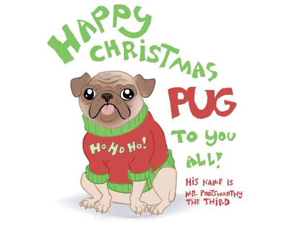 Christmas pug