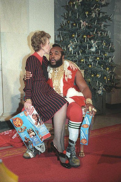 Nancy Reagan & Mr T Christmas 1983