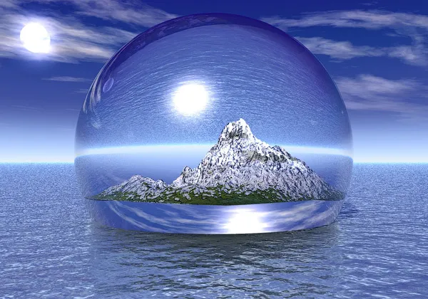 World in A Bubble 3D Wallpaper