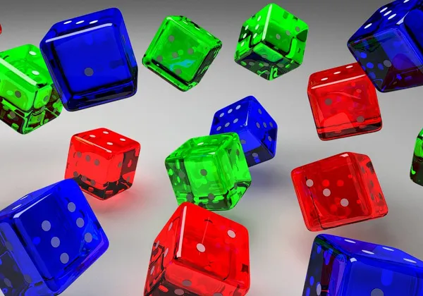 Dice in Color 3D Wallpaper