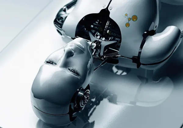 Female Robot 3D Wallpaper